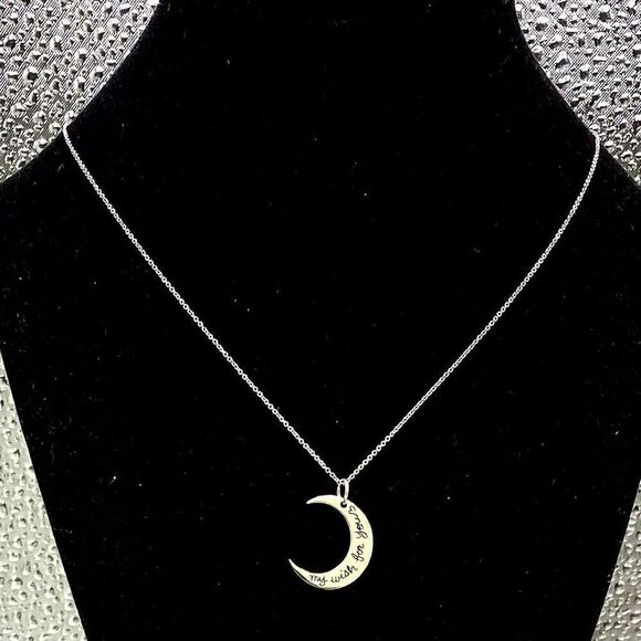 AAV# Italian Sterling 925 Silver Moon Pendant & Sterling Chain - Picture 5 of 8